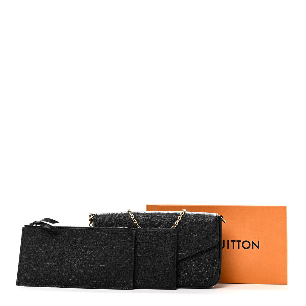 Louis Vuitton Empreinte Pochette Felicie Chain Wallet Black