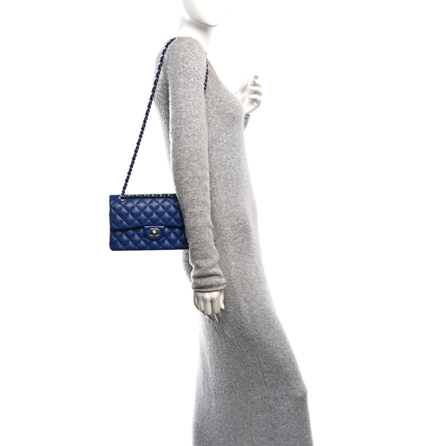 Chanel Caviar Quilted Small Double Flap Blue