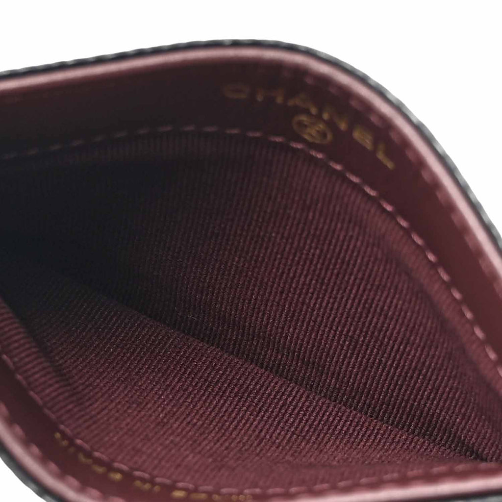 Caviar Quilted Card Holder Black