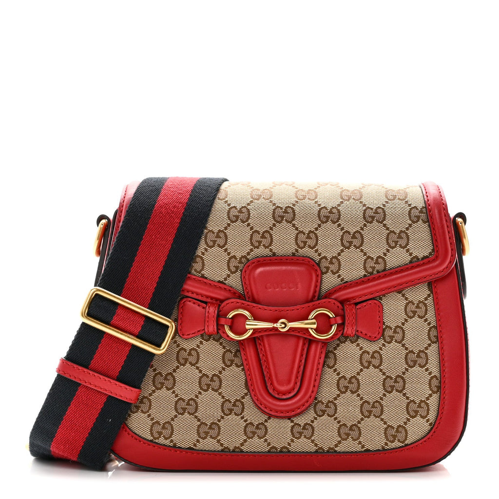 Gucci Monogram Ruinart Calfskin Medium Lady Web Shoulder Bag Beige Ebony Hibiscus Red