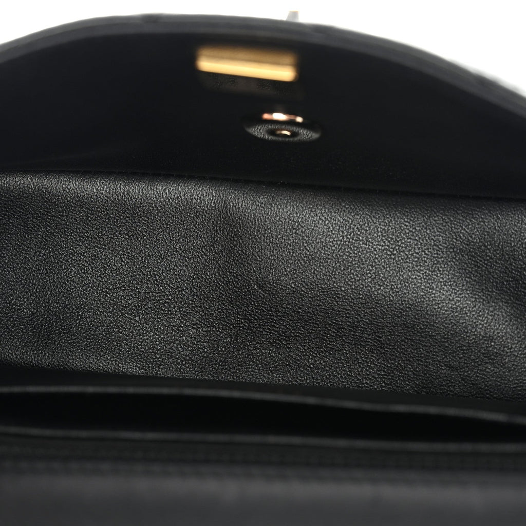 Chanel Lambskin Quilted Mini Rectangular Flap Black