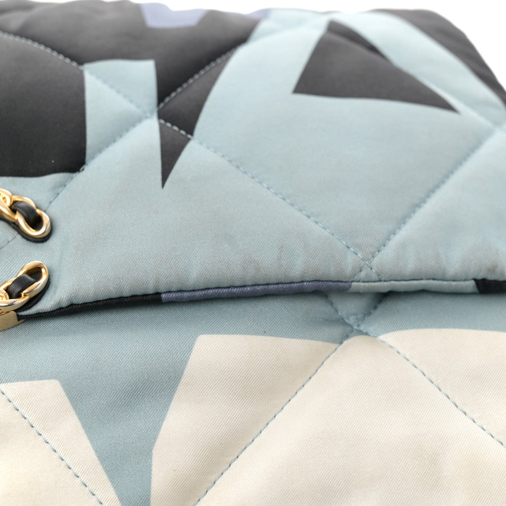 Chanel Silk Maxi Scarf Chanel 19 Flap Black Blue White