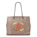 Chanel Vinyl Large Lipstick Tote Dark Beige