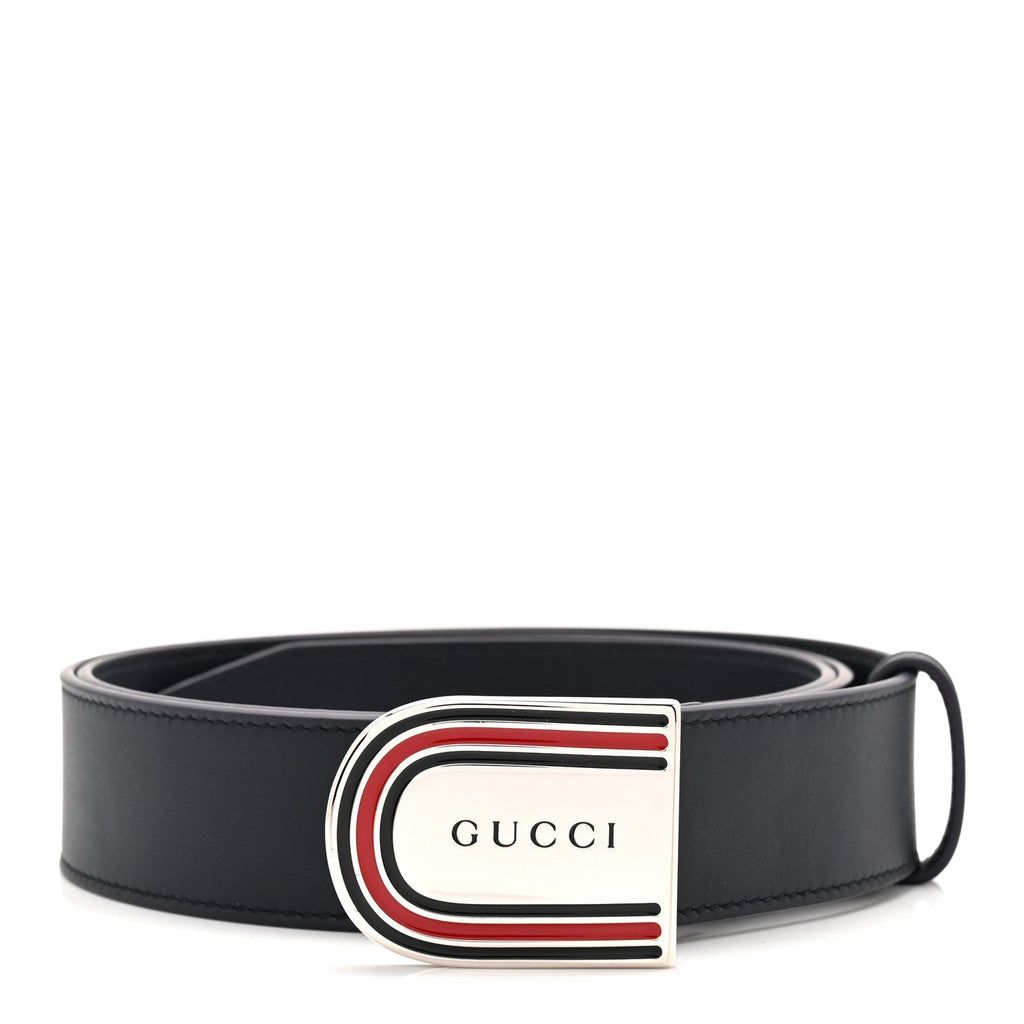 Gucci Moon Calfskin Round Plaque 35mm 100 40 Navy