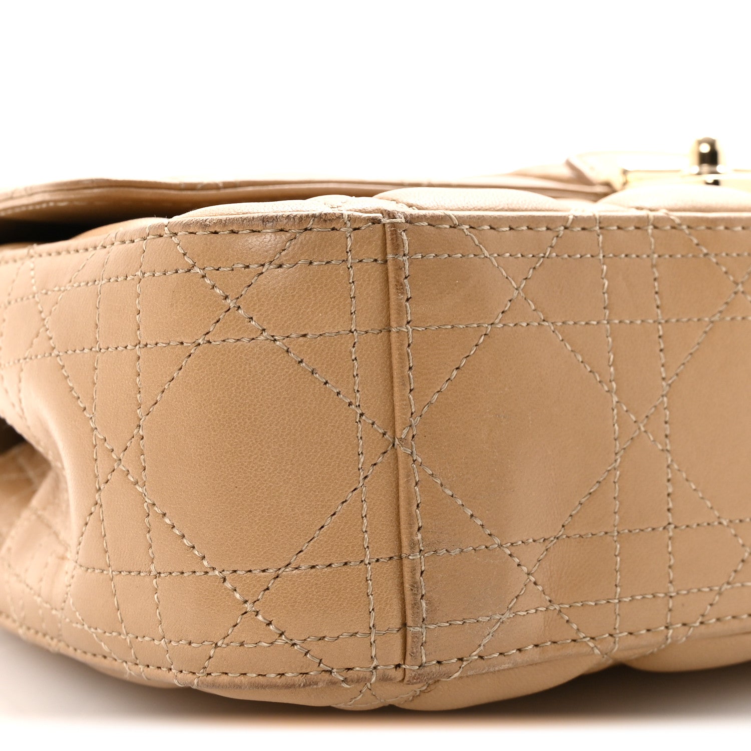 Christian Dior Lambskin Cannage Medium Miss Dior Flap Beige