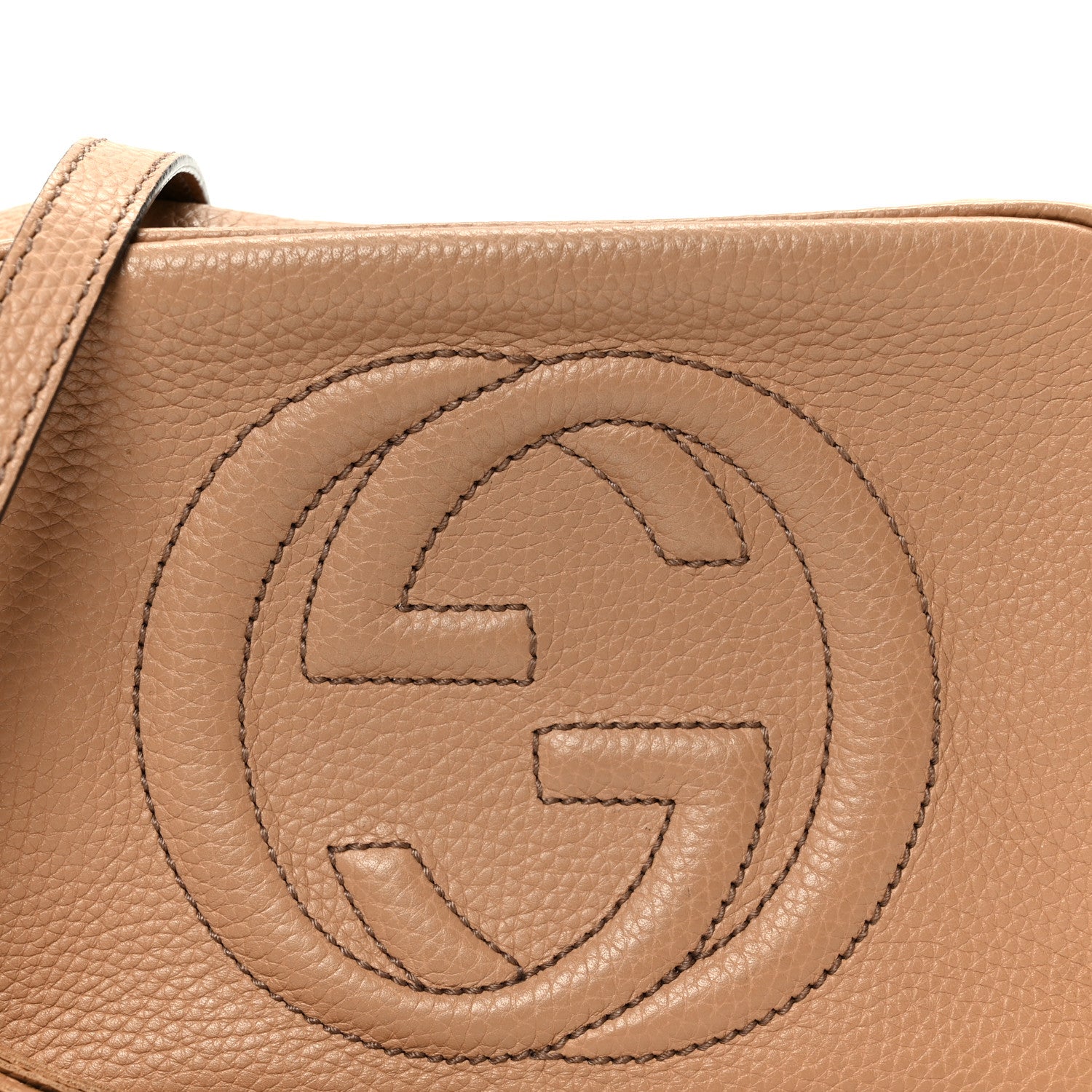 Gucci Pebbled Calfskin Small Soho Disco Bag Rose Beige