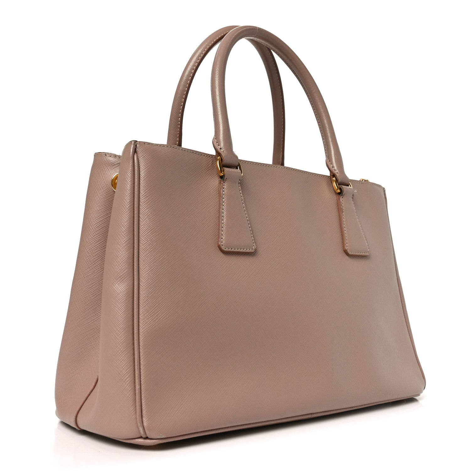 Prada Saffiano Small Galleria Double Zip Tote Cammeo