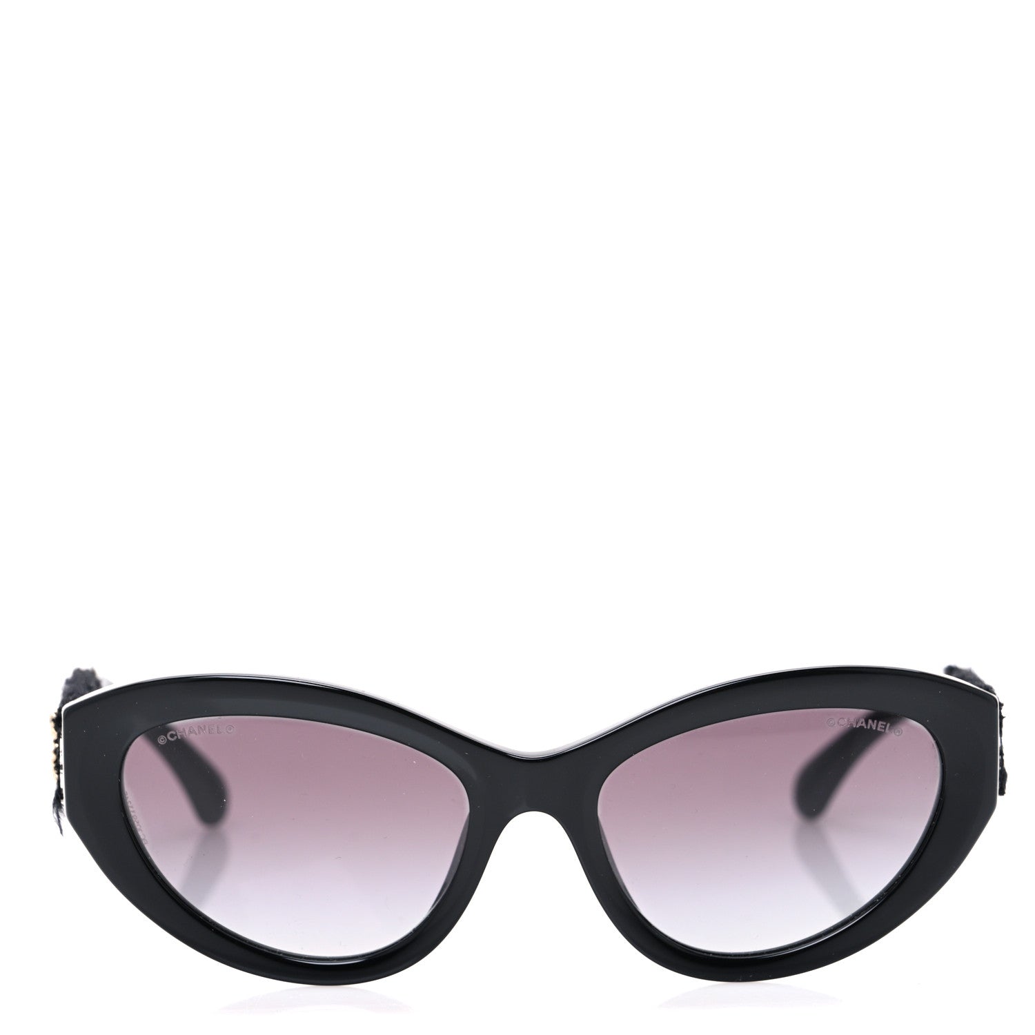 Acetate Tweed Wool CC Chain Sunglasses 5513 Black