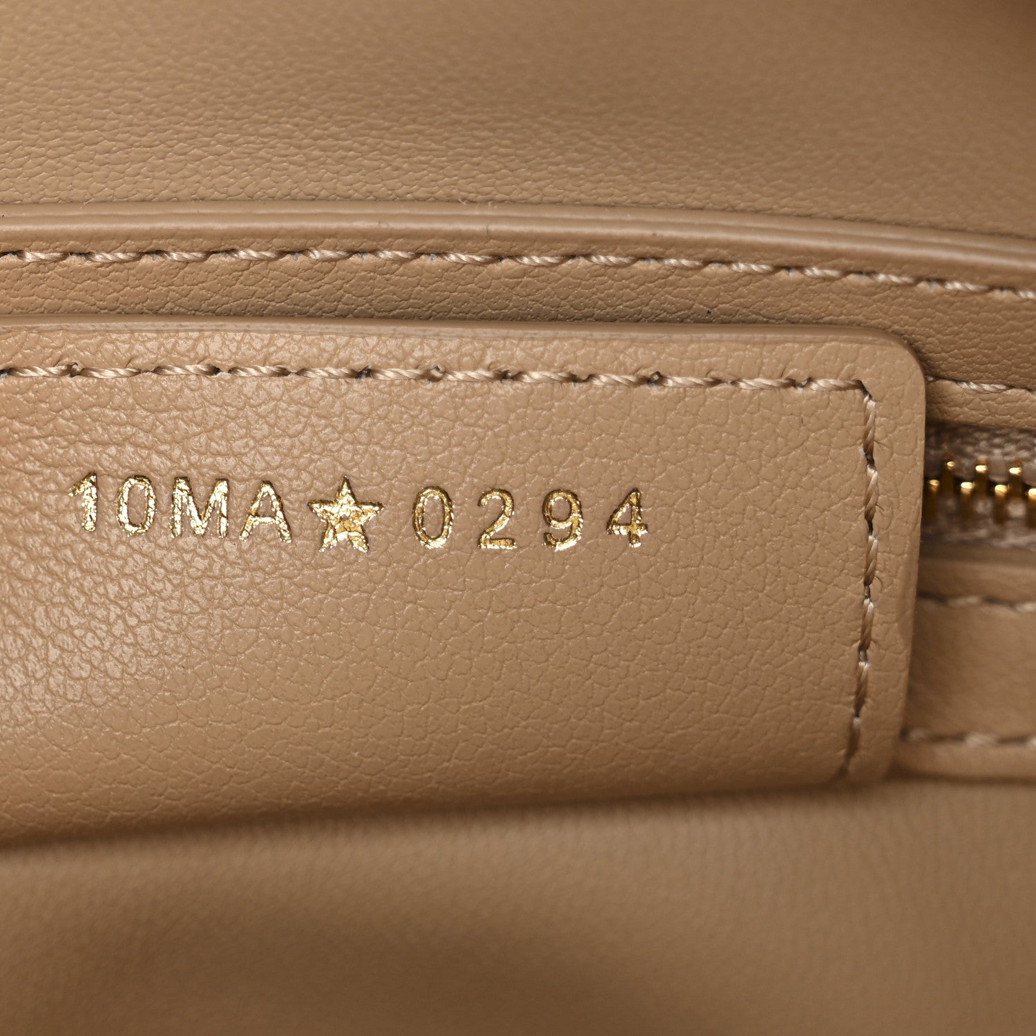 Christian Dior Calfskin Macrocannage Groove 20 Bag Biscuit