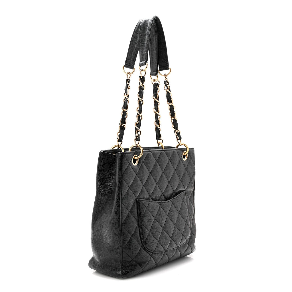 Chanel Caviar Quilted Petit Shopping Tote PST Black