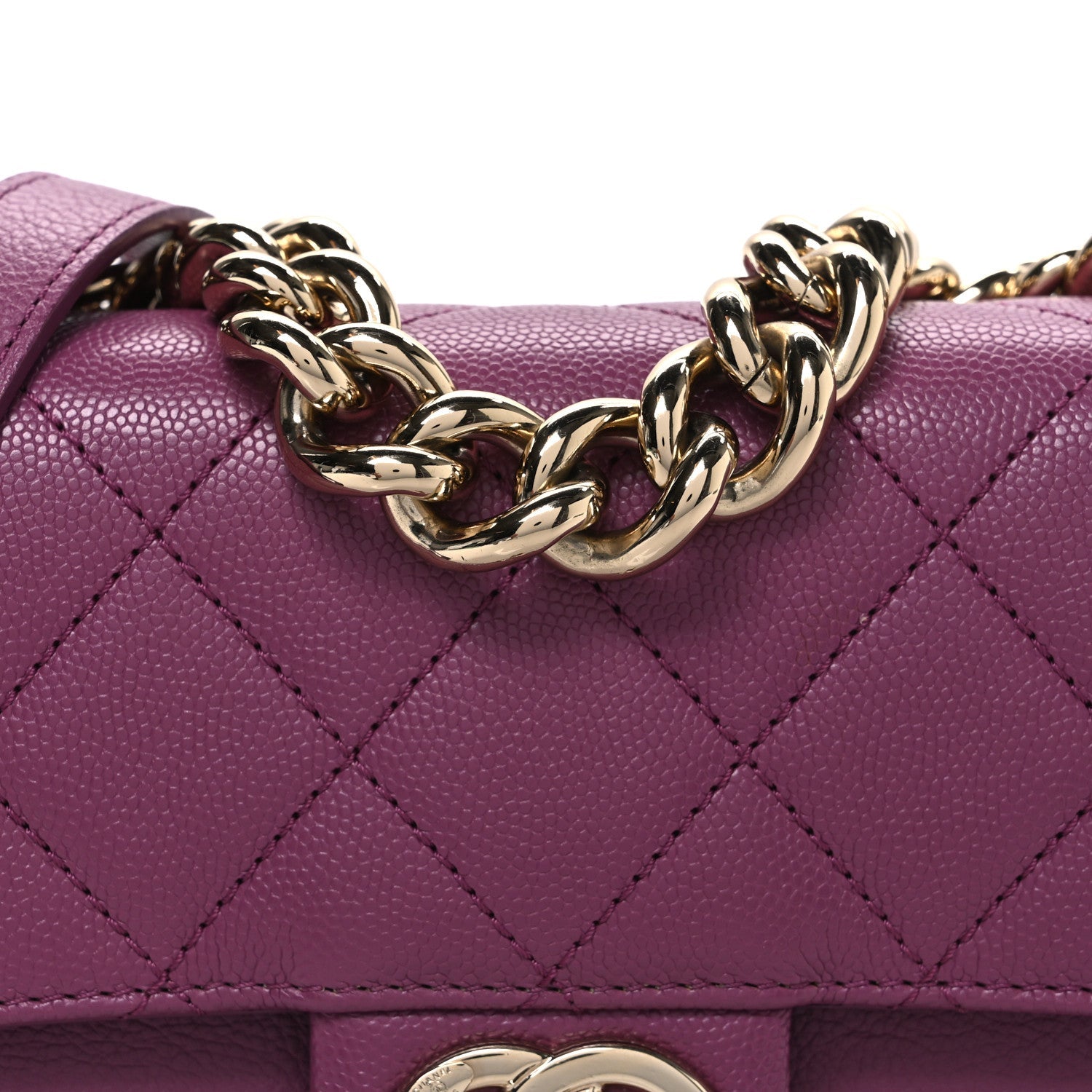 Chanel Caviar Quilted Mini Studded Flap  Purple