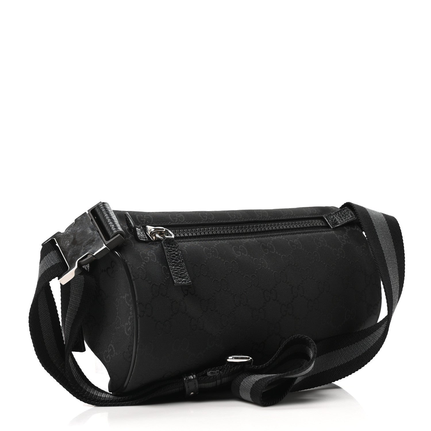 Gucci Nylon Monogram Fanny Pack Belt Bag Black