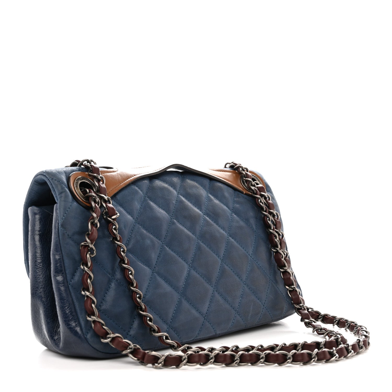 Chanel Iridescent Calfskin Medium In The Mix Flap Blue