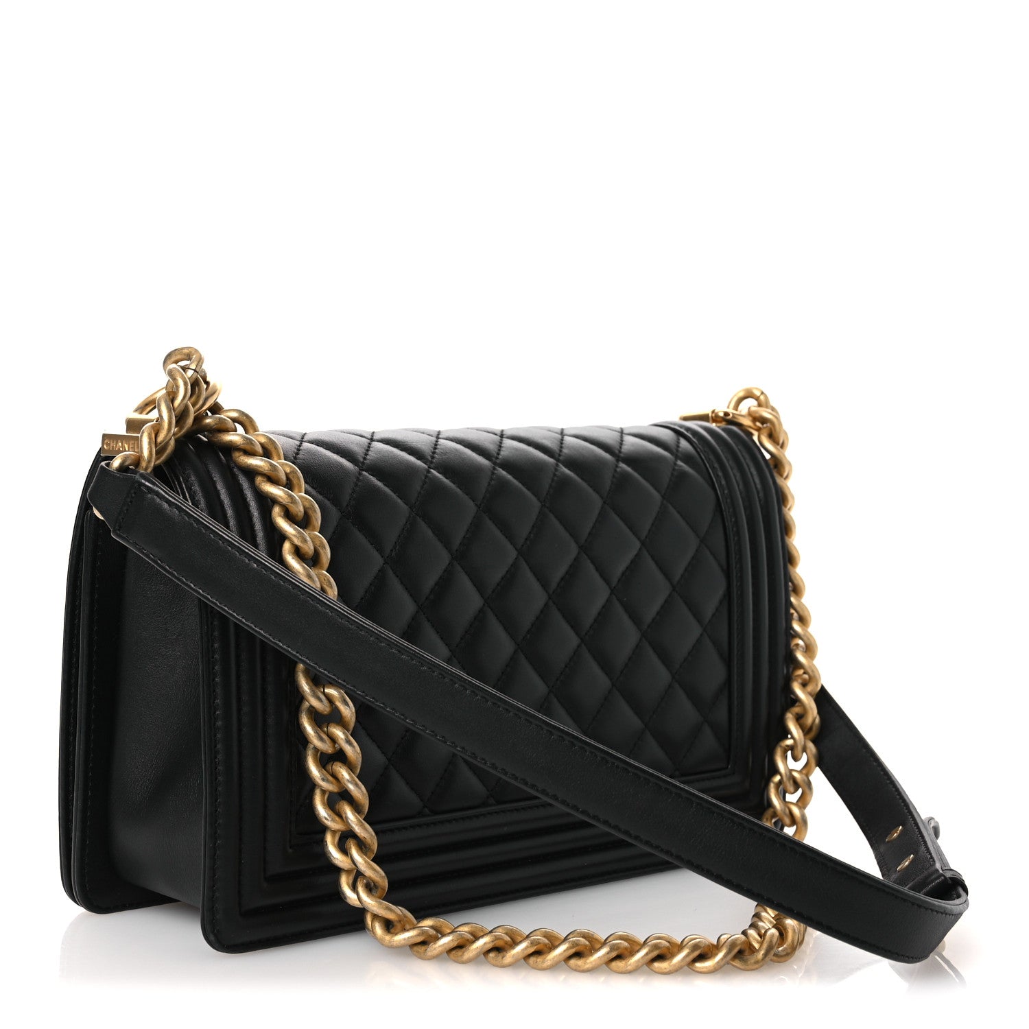 Chanel Lambskin Quilted Medium Boy Flap Black