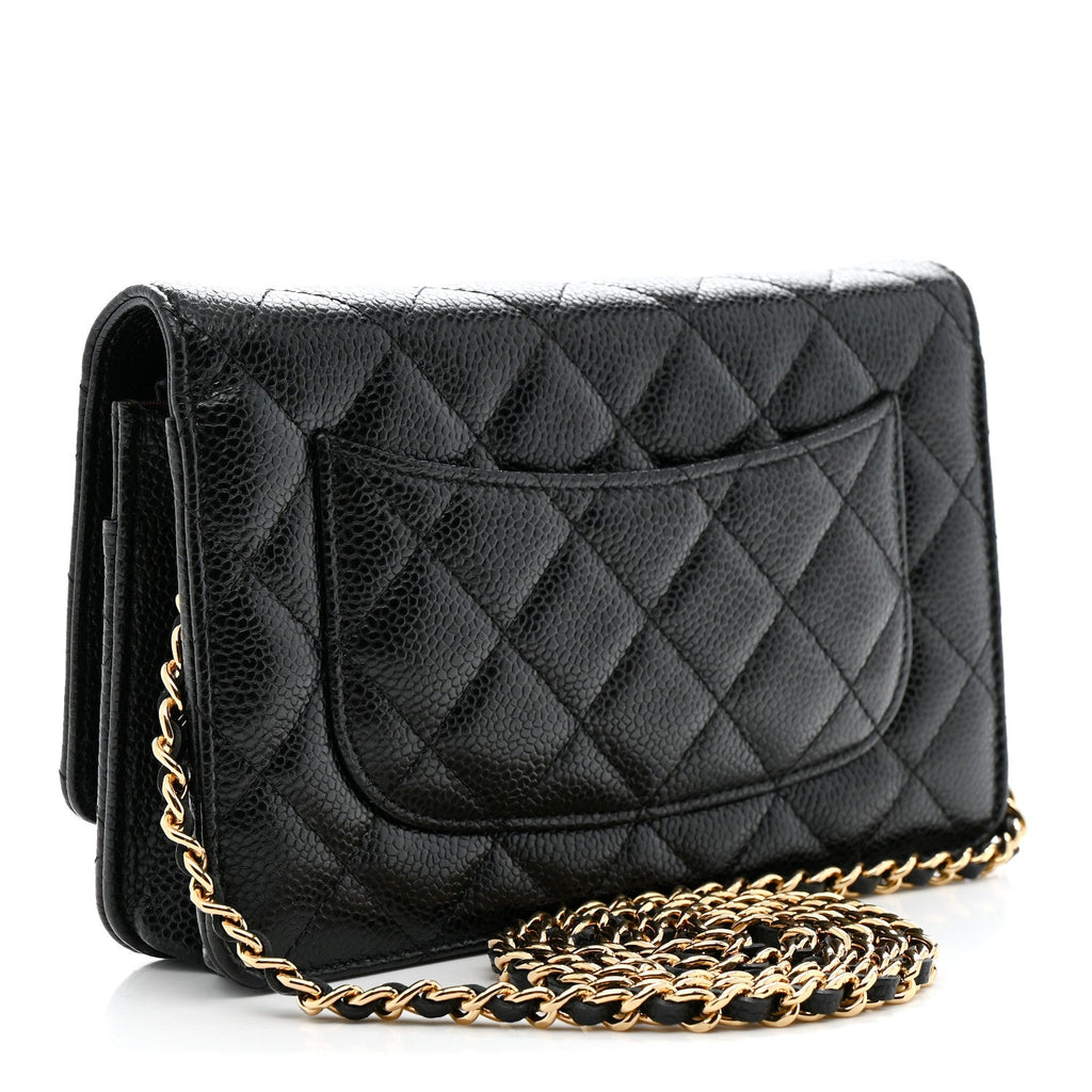 Chanel Caviar Quilted Wallet on Chain WOC Black