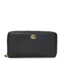 Gucci Dollar Calfskin GG Marmont Zip Around Wallet Black