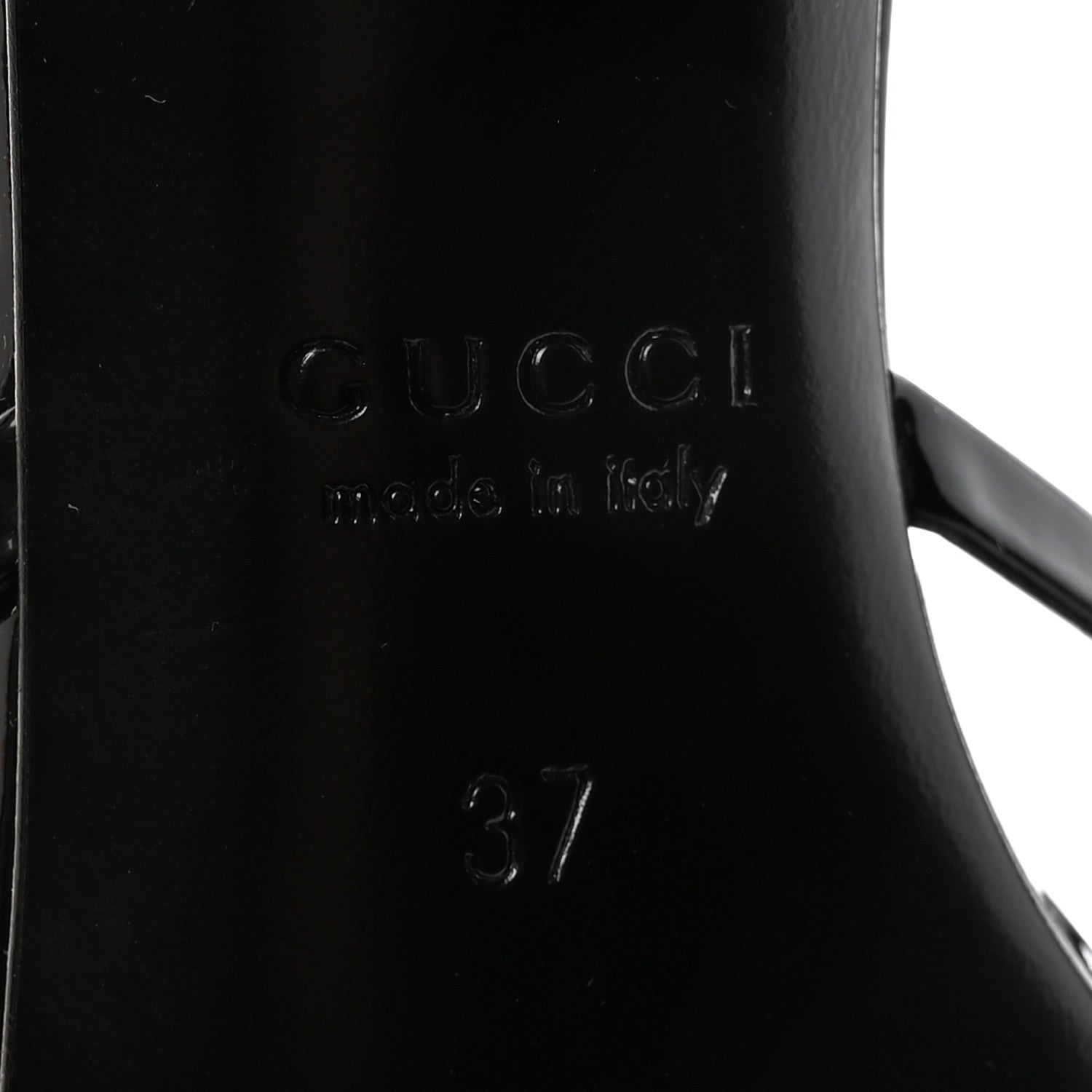 Gucci Vernice Crystal Sandals 37 Black