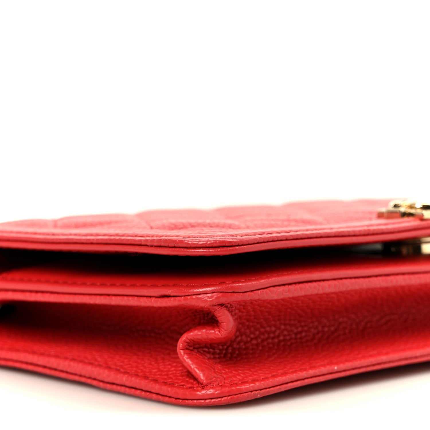 Chanel Caviar Quilted Boy Wallet On Chain WOC Red