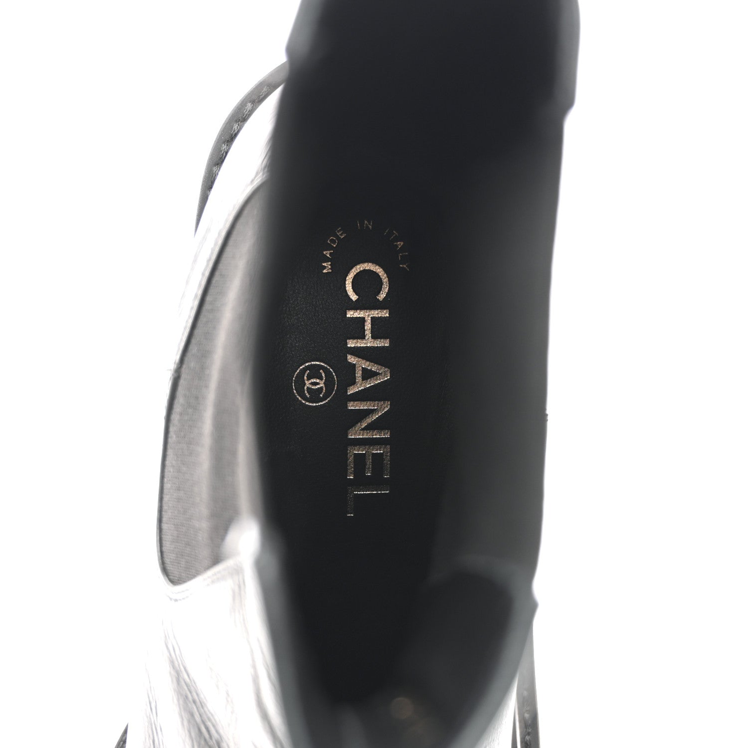 Crumpled Calfskin Patent Cap Toe Short Boots 39.5 Black