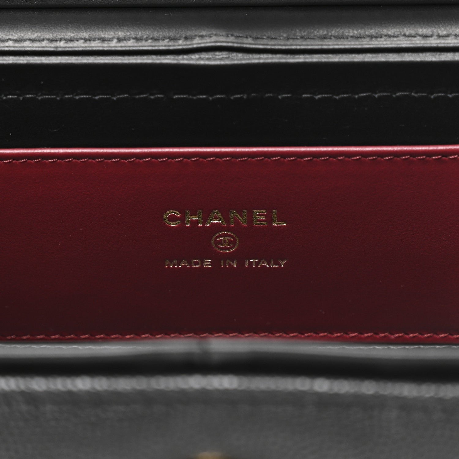 Chanel Shiny Caviar Preppy Coco Long Vanity With Strap Black