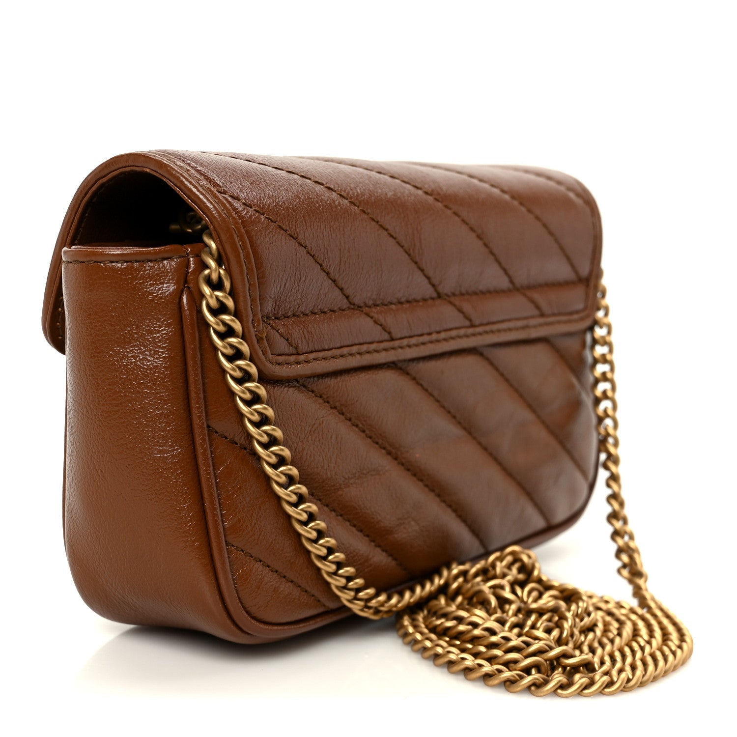 Gucci Azalea Calfskin Matelasse Diagonal Super Mini GG Marmont Shoulder Bag Cuir