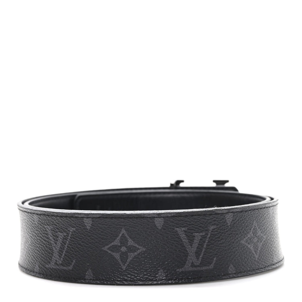 Louis Vuitton Monogram Eclipse Taigarama 40mm LV Initiales Reversible Belt 95 38 95 38 Black