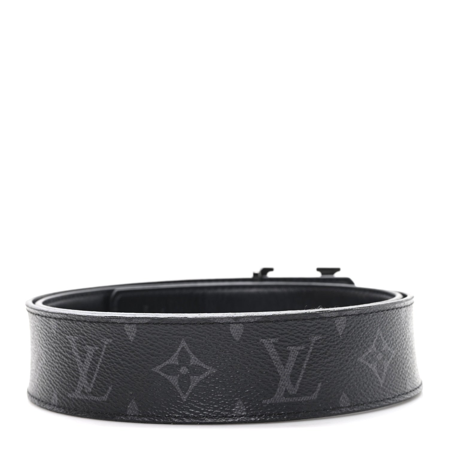Louis Vuitton Monogram Eclipse Taigarama 40mm LV Initiales Reversible Belt 95 38 95 38 Black