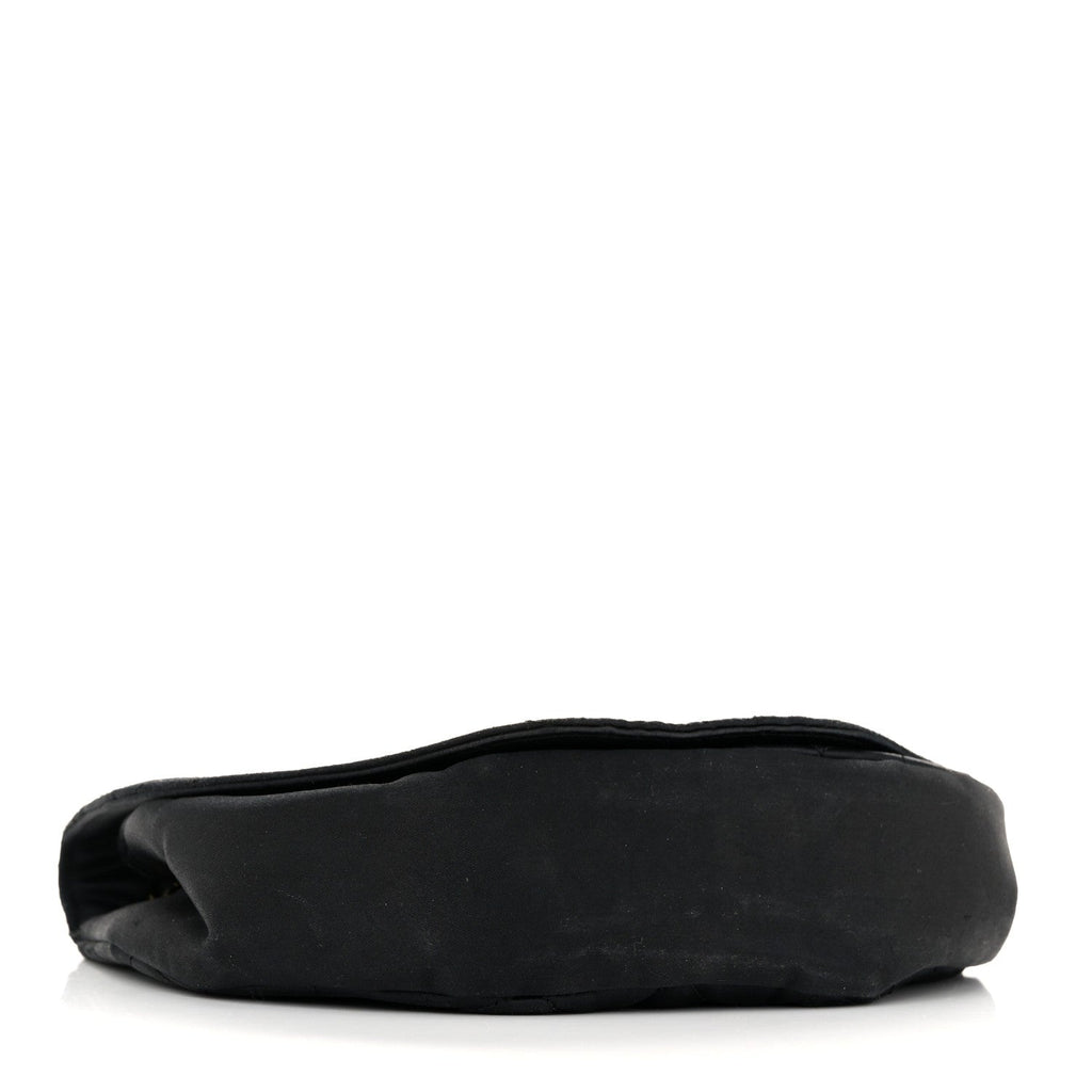Chanel Satin Quilted Half Moon Flap Black