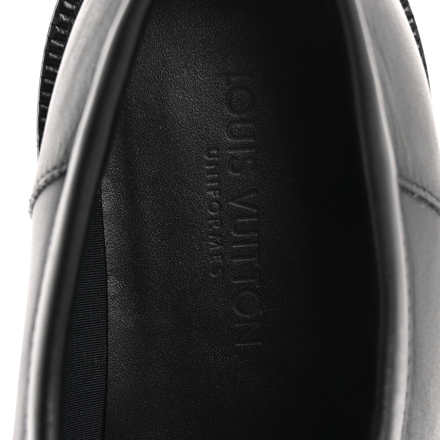 Louis Vuitton Calfskin Oversized Chain Academy Loafers 37.5 Black