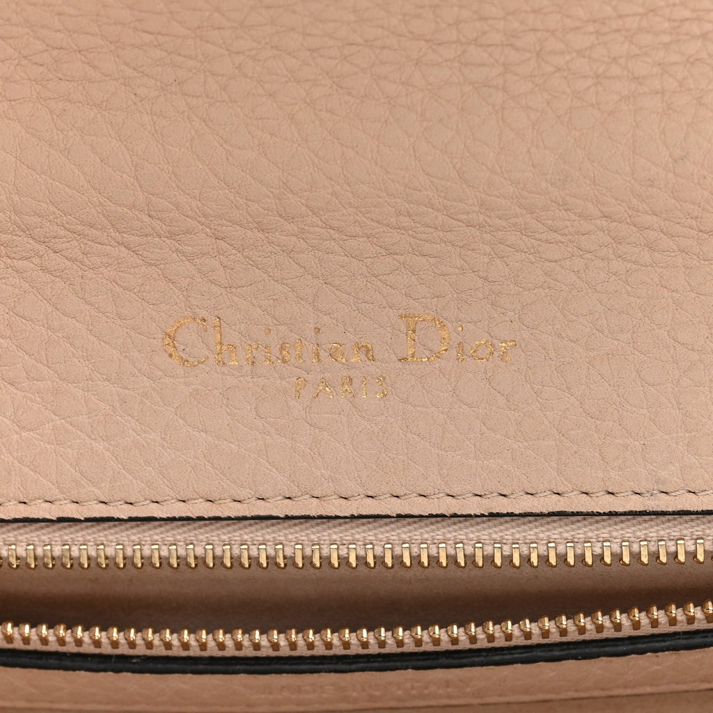 Christian Dior Grained Calfskin Medium Diorama Flap Bag Nude