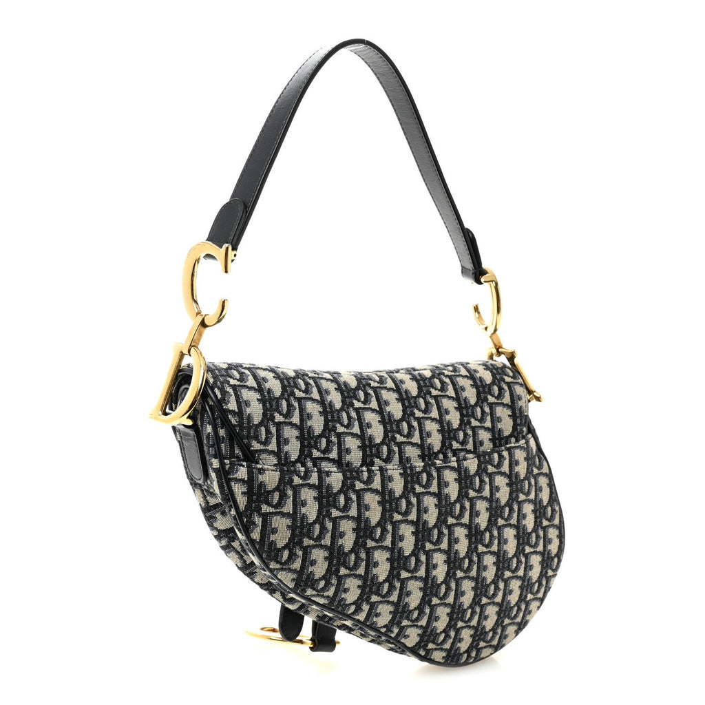 Christian Dior Oblique Saddle Bag Blue
