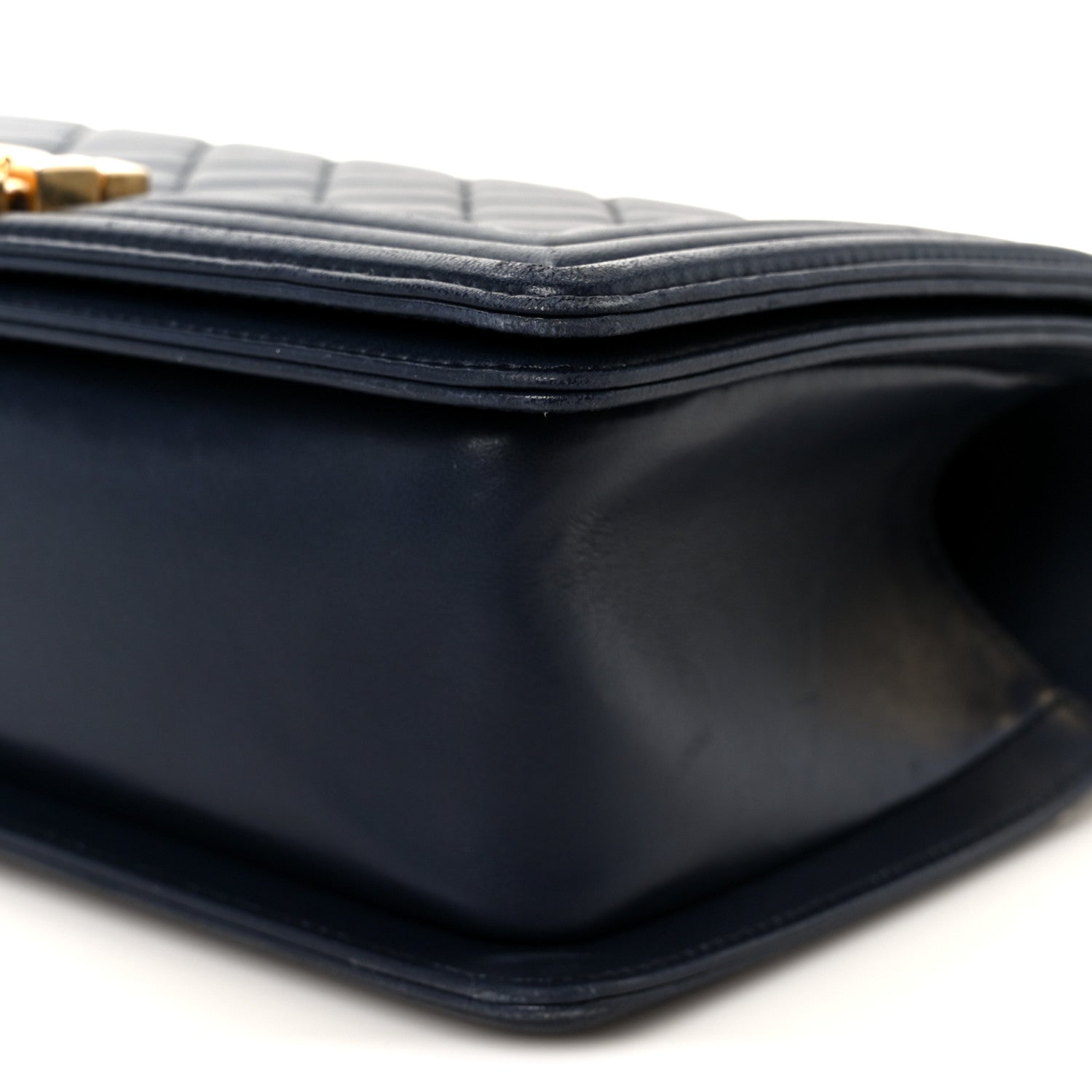 Chanel Lambskin Quilted Medium Boy Flap Dark Navy