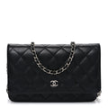 Chanel Caviar Quilted Wallet on Chain WOC Black