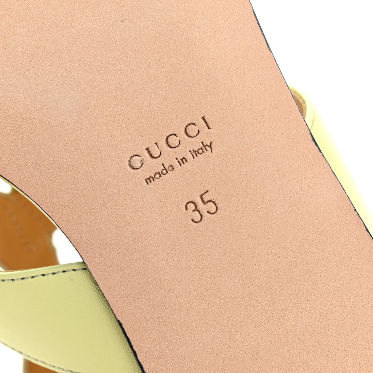 Gucci Calfskin Double G Thong Flat Sandals 35 Pistachio Green