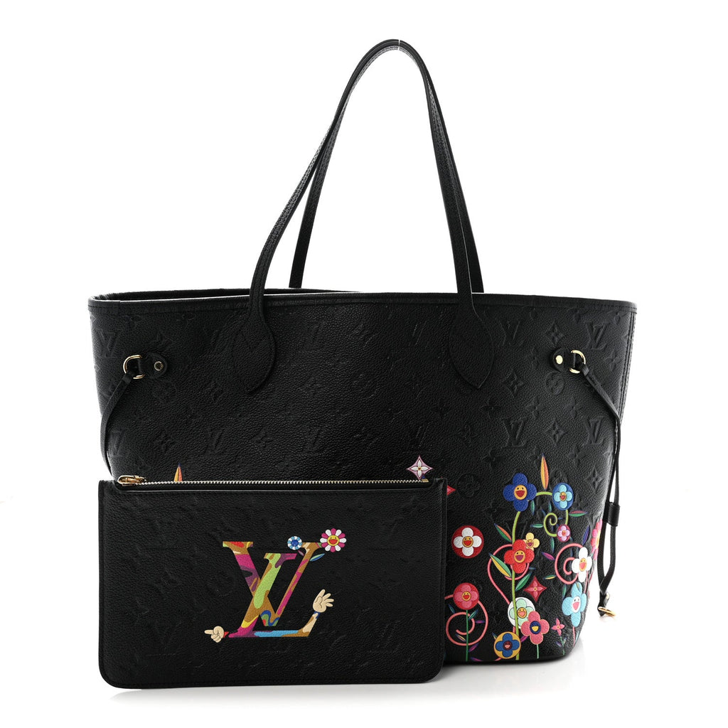 Louis Vuitton LV X TM Empreinte Flowers Neverfull MM Black