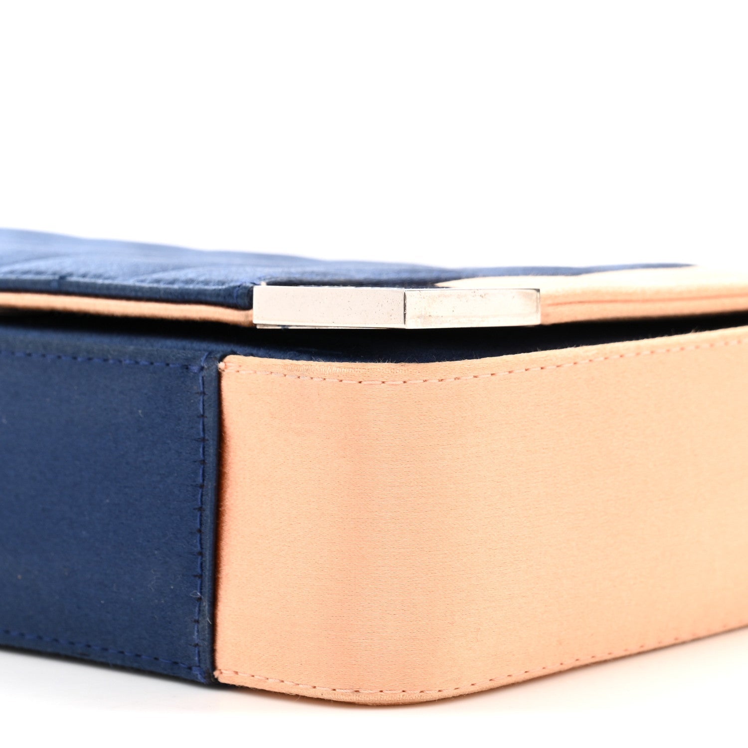 Chanel Satin Chocolate Bar Flap Blue Light Pink
