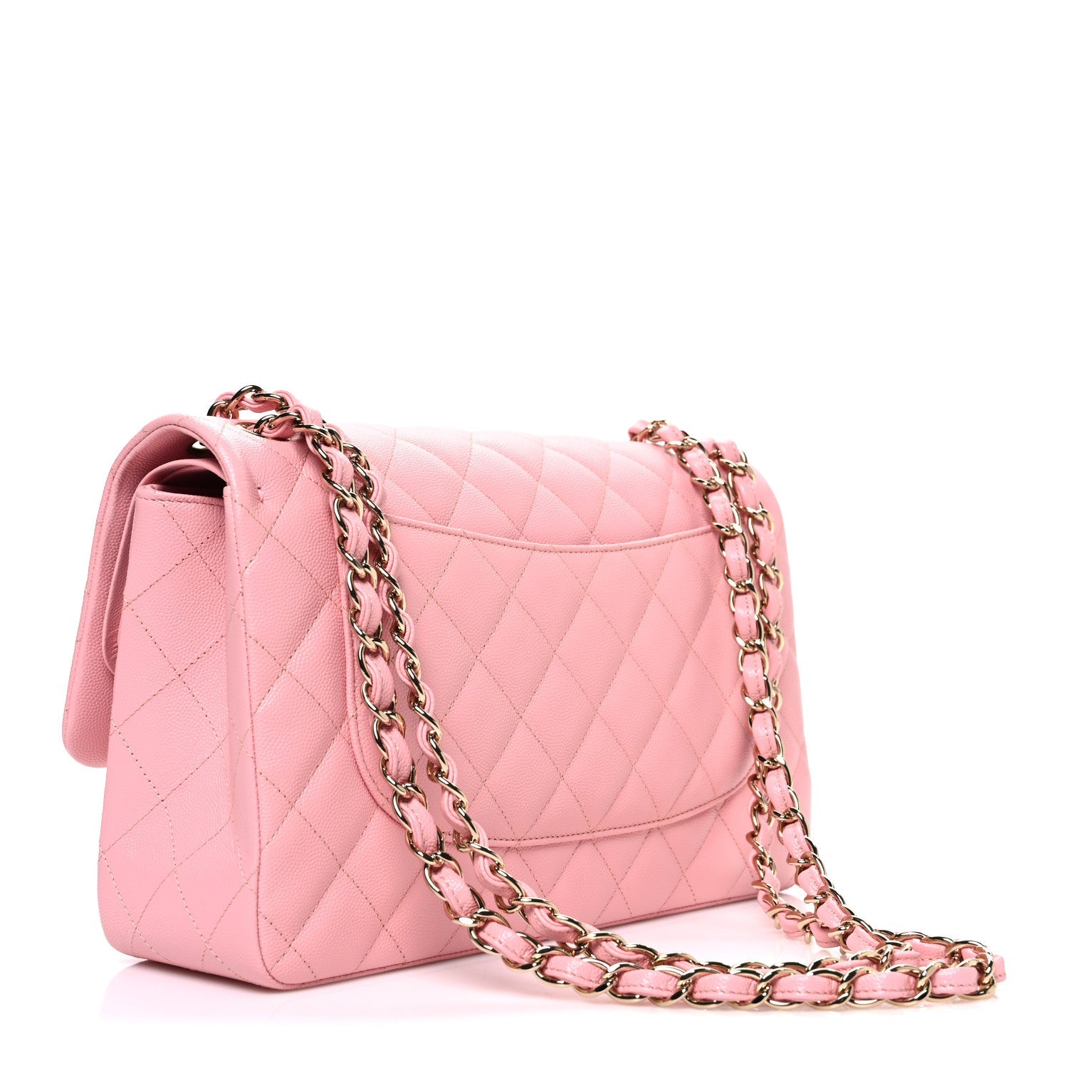 Chanel Caviar Quilted Jumbo Double Flap Pink