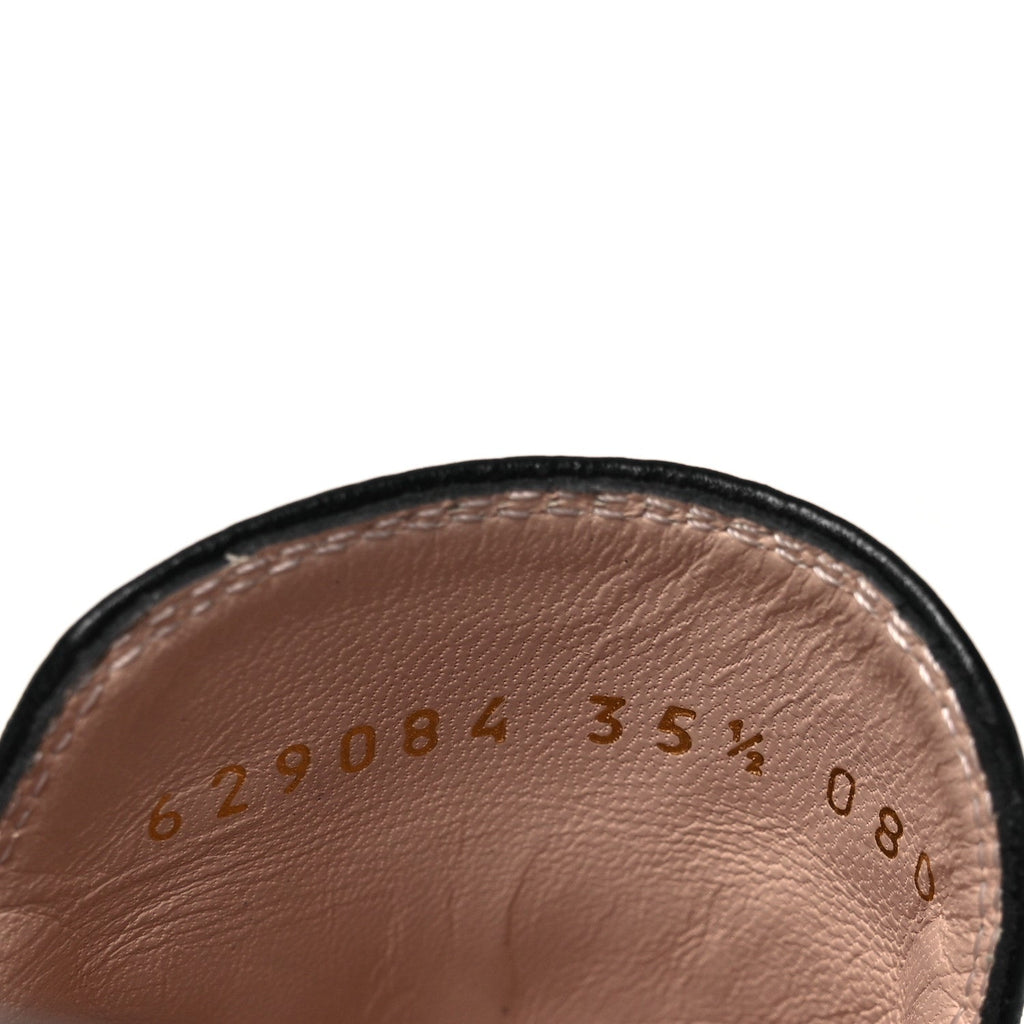 Gucci Calfskin Womens Princetown Slippers 35.5 Black