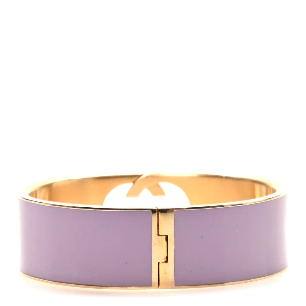 Gucci Enamel Interlocking G Cuff Bracelet Lilac