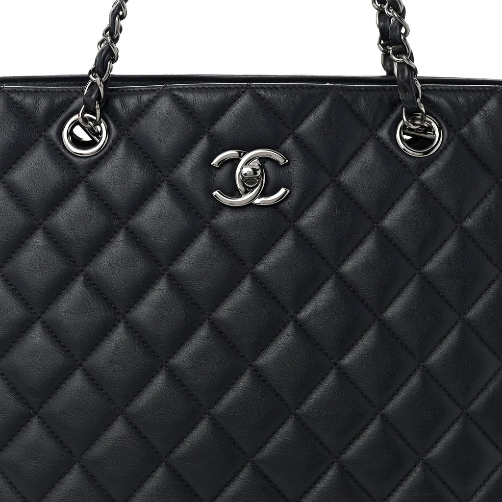 Chanel Calfskin Quilted Timeless Tote Dark Navy