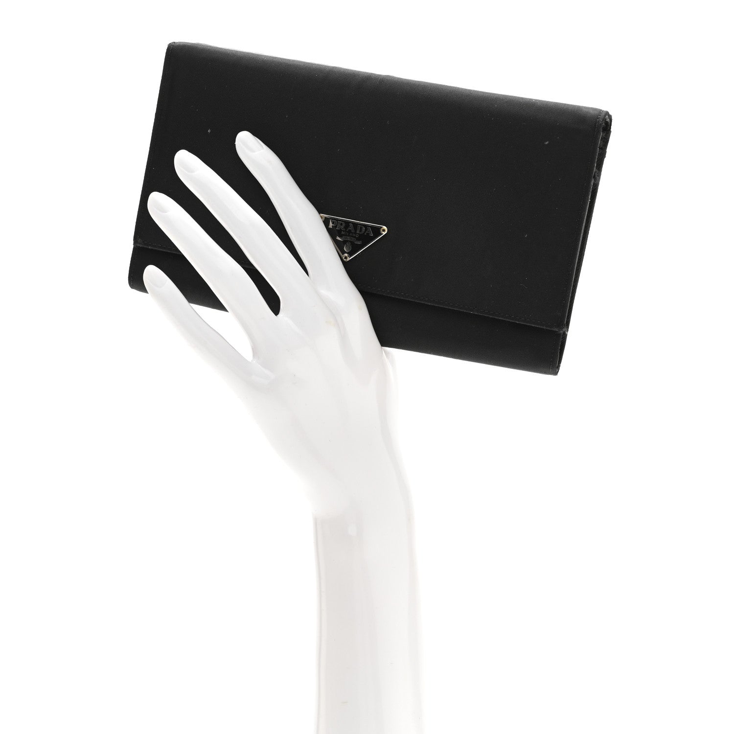 Prada Tessuto Nylon Continental Flap Wallet Black
