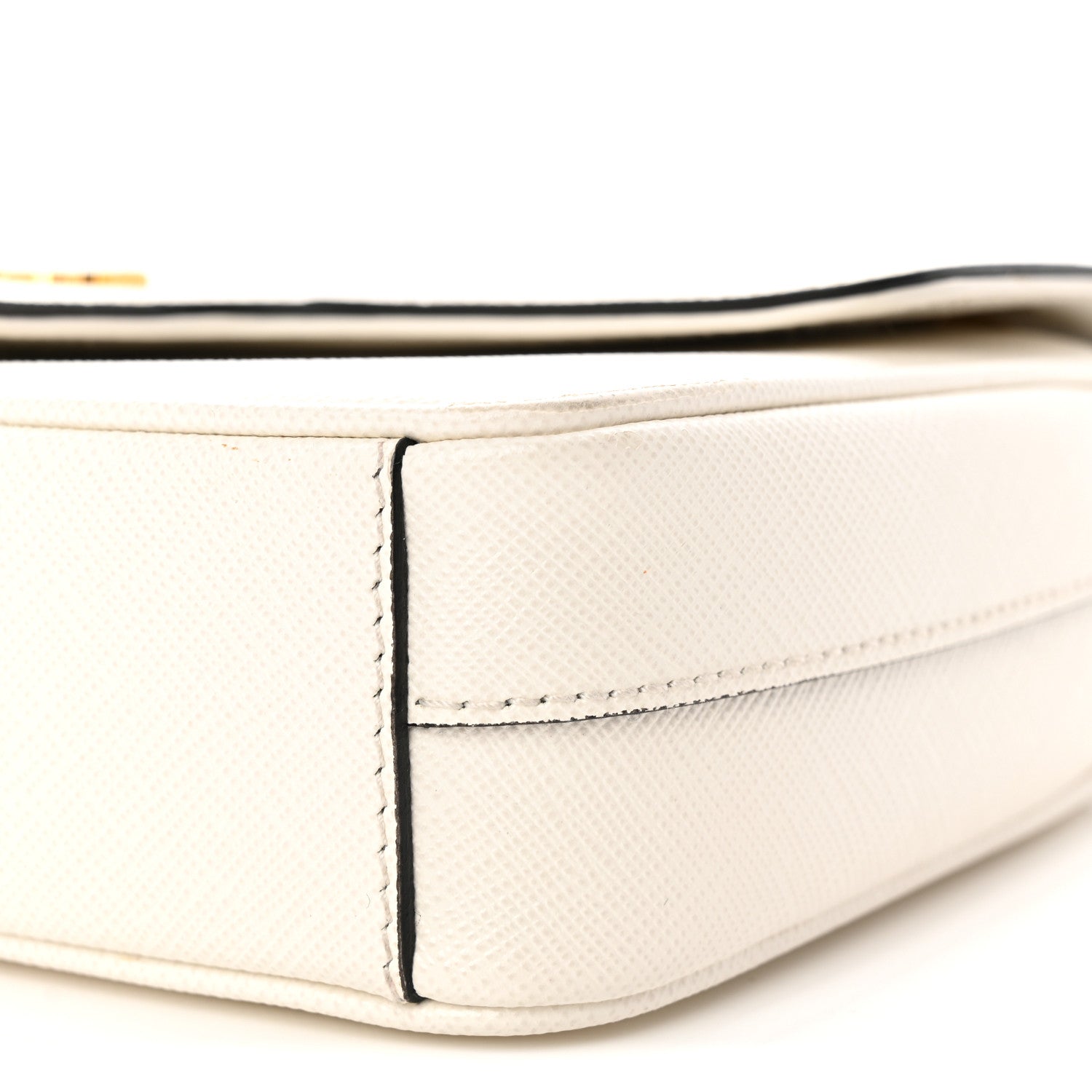 Prada Saffiano Flap Shoulder Bag Talco