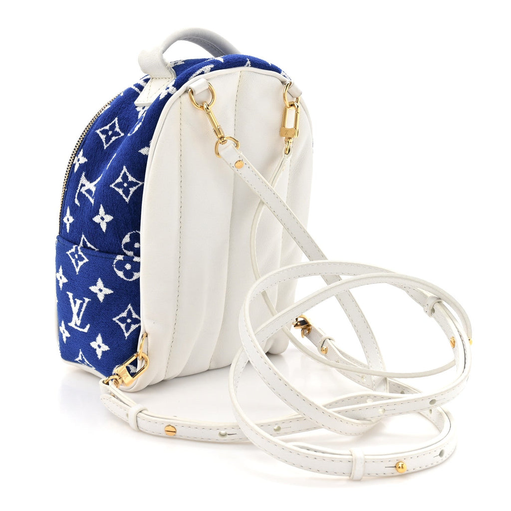 Louis Vuitton Jacquard Velvet Monogram Palm Springs Backpack Mini Blue