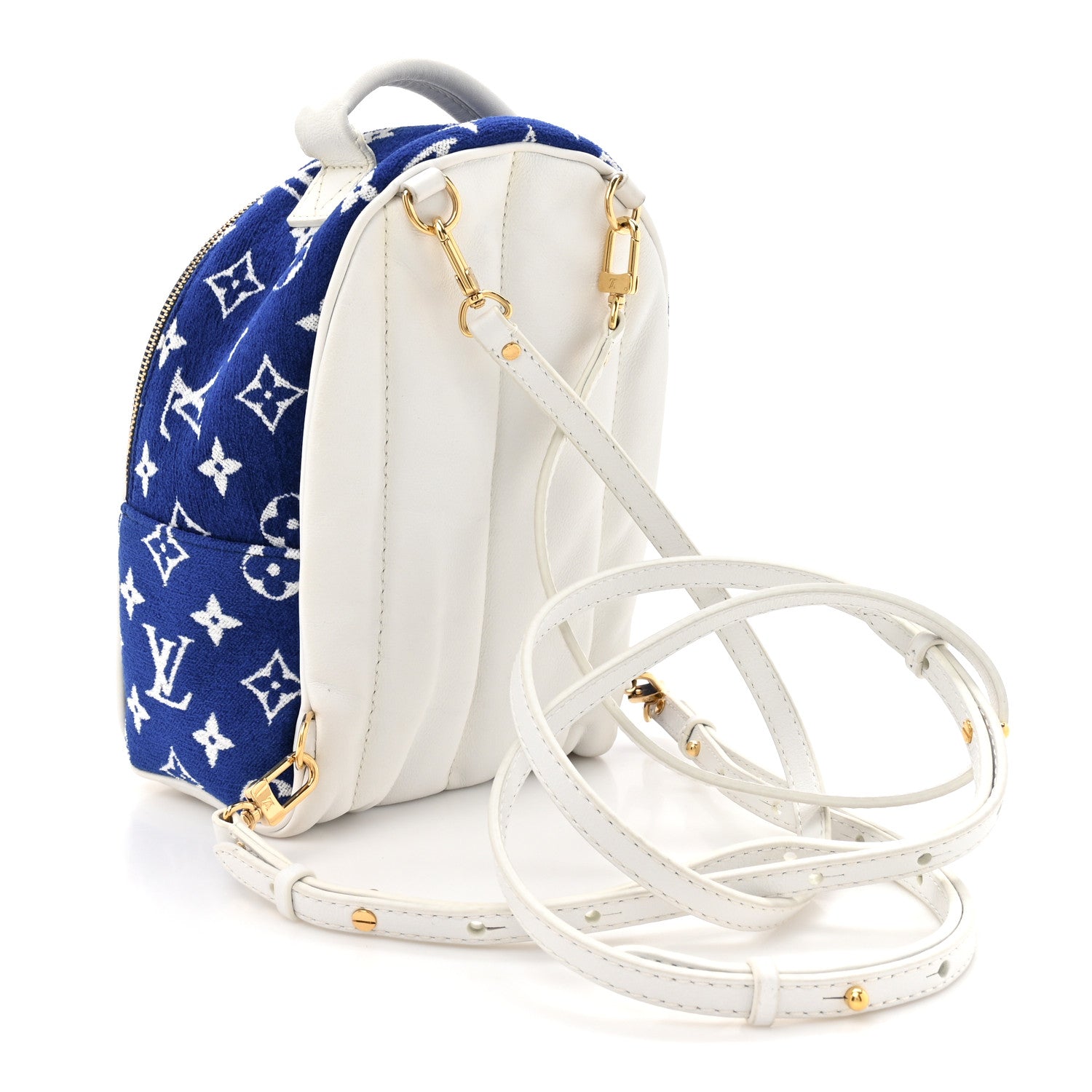 Louis Vuitton Jacquard Velvet Monogram Palm Springs Backpack Mini Blue