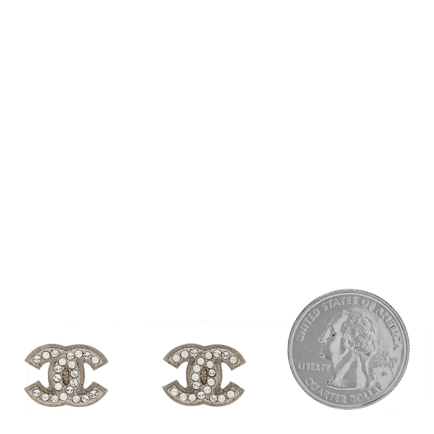 Crystal CC Earrings Silver