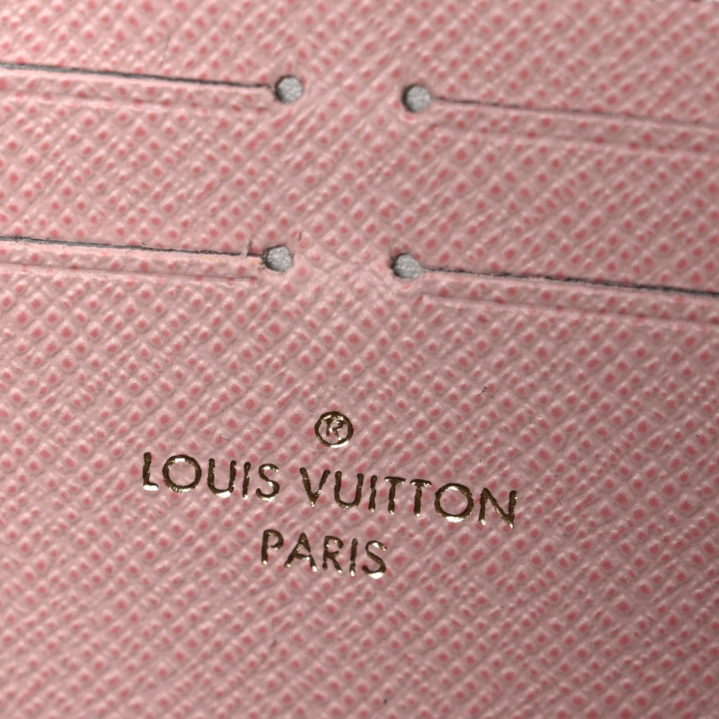 Louis Vuitton Damier Ebene Clemence Wallet Rose Ballerine