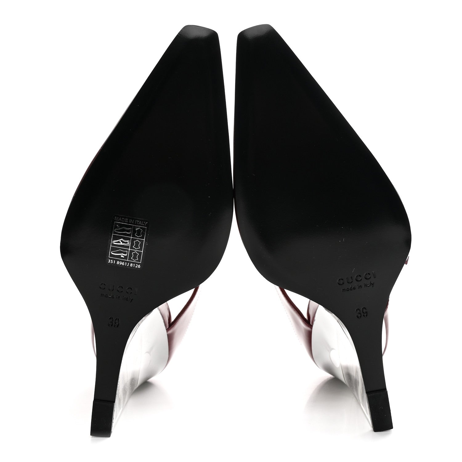 Gucci Regent Calfskin Wedge Mules 39 Rosso Ancora
