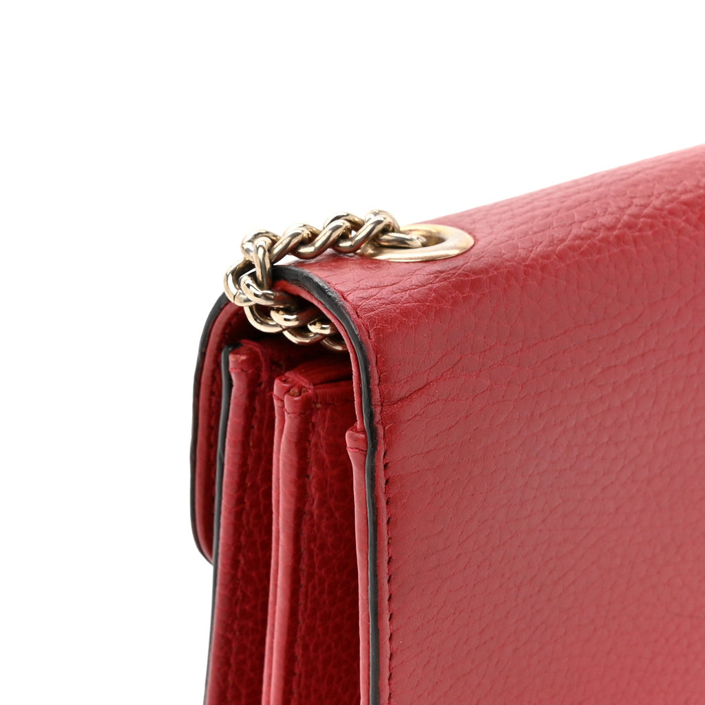 Gucci Dollar Calfskin Small Interlocking G Shoulder Bag Red
