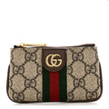Gucci GG Supreme Monogram Web Ophidia Key Case Beige New Acero