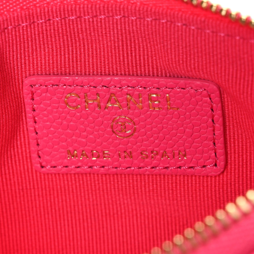 Caviar Quilted Small Cosmetic Case Pink